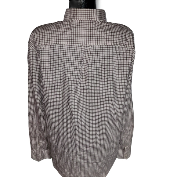 American Eagle Men's Checkered Shirt In Burgundy and Cream XL - Picture 3 of 4